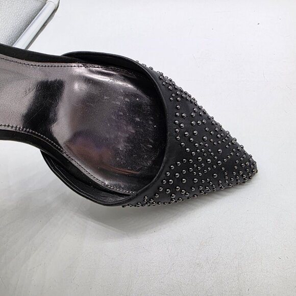 Coach Studded Heels Leather Black Retro Shoes Pumps - Picture 9 of 16
